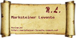 Marksteiner Levente névjegykártya